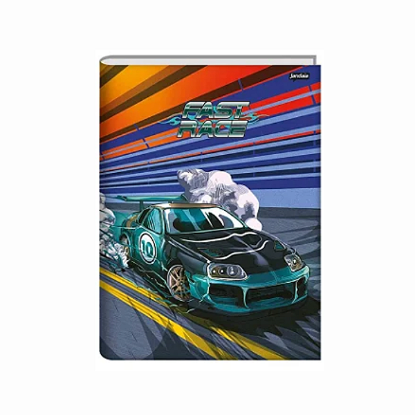 Caderno Brochura 1/4 capa dura 80fls fast race jandaia
