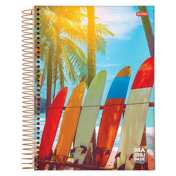 Caderno Espiral Capa Flex 1/4 Brasilidade 48fls Jandaia