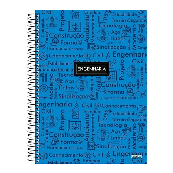 Caderno Espiral Capa dura 10 matérias/160fls Engenharia SD