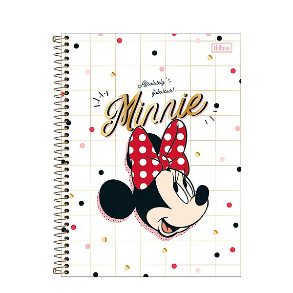 Caderno Espiral Capa Dura Universitáro 10Mat/160fls Minnie Tilibra
