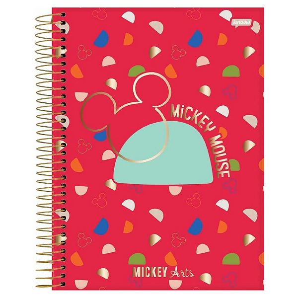Caderno Espiral Capa Dura Colegial 10mat/160fls Mickey Arts Jandaia
