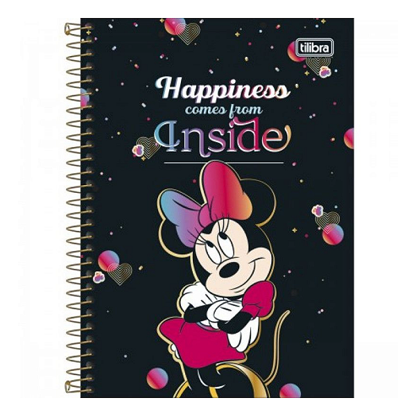 Caderno Espiral Capa dura 01 matéria/80 folhas Minnie Tilibra