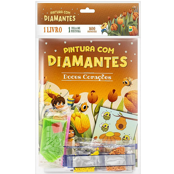 Livro Infantil Pintura C/Diamantes Doces Corações TodoLivro