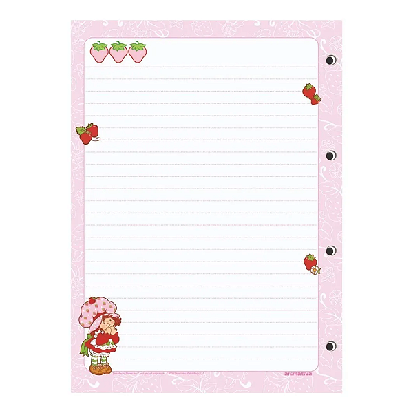 Refil de Caderno C/4 Furos 80fls Moranguinho Animativa