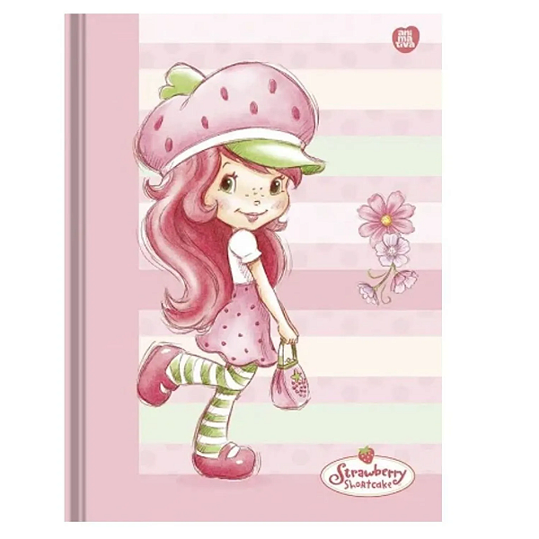 Caderno Colegial Costurado Capa dura Moranguinho 160fls Animativa