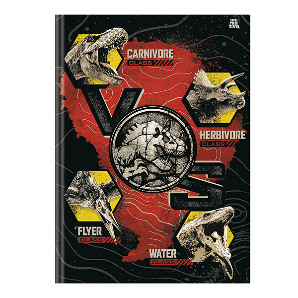 Caderno Brochurão Capa dura Jurassic Park 80 folhas Animativa