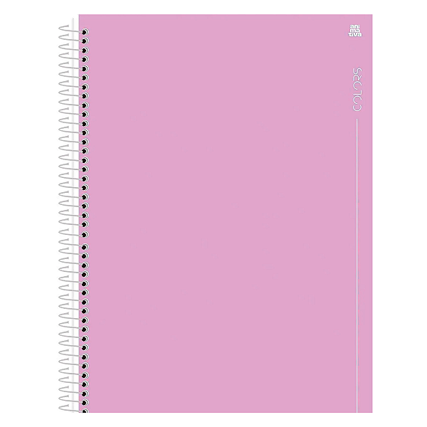 Caderno Espiral Capa dura Uni Colors Rosa 160fls Animativa