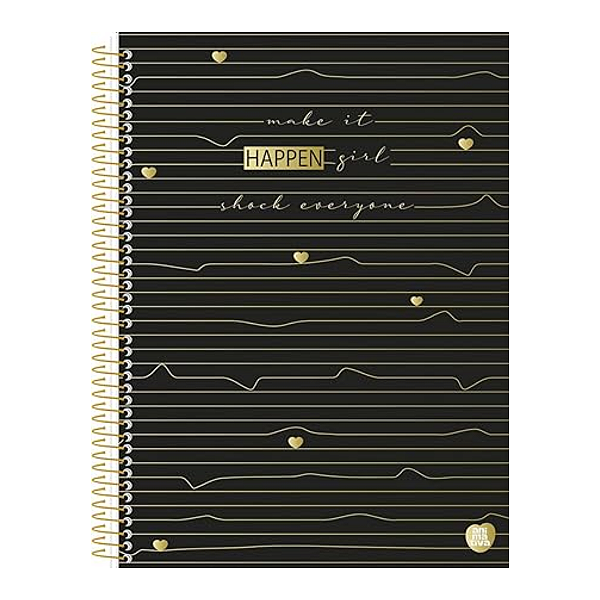 Caderno Espiral capa dura Happen 01Mat/80fls  Animativa
