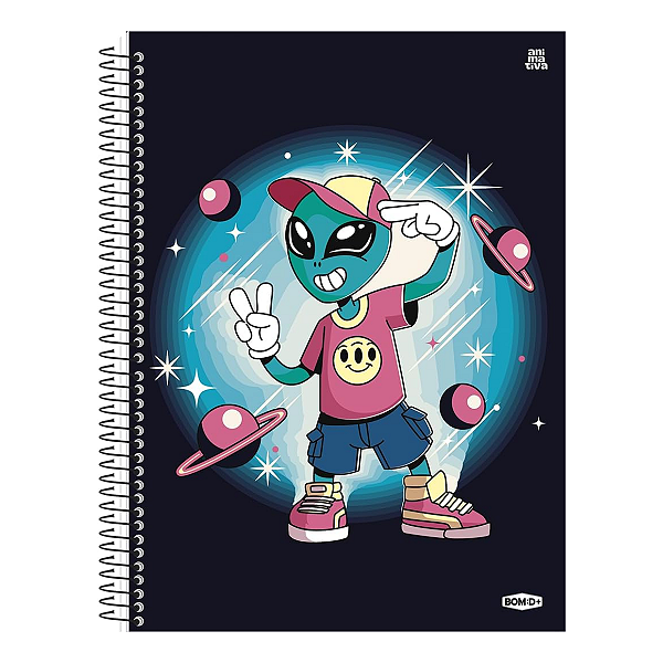 Caderno Espiral Cd 01Mat/80fls Bom D+ Masculino Animativa