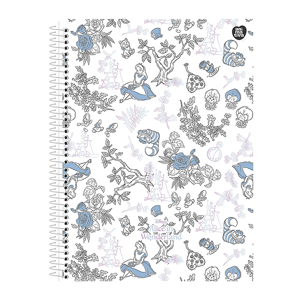 Caderno Espiral Cd Uni Alice in worderland 10Mat/160fls Animativa