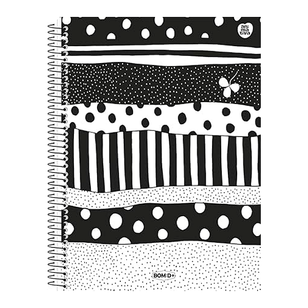 Caderno Espiral Capa dura Bom D+ Feminino 80 folhas Animativa