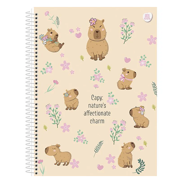 Caderno Espiral Capa dura Uni 10Mat/160fls CapyCutes Animativa