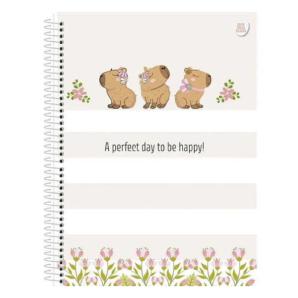 Caderno Espiral Cd Universitário 10Mat/160fls CapyCutes Animativa