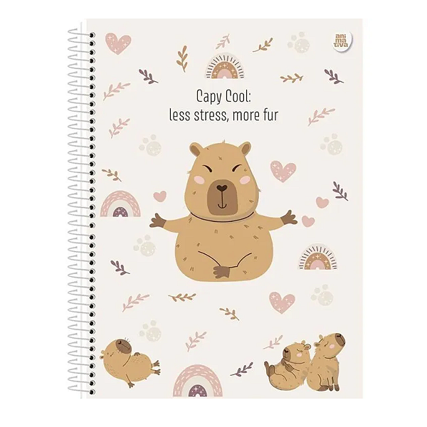 Caderno Espiral Cd Universitário 160fls CapyCutes Animativa