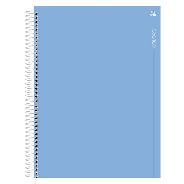 Caderno Espiral Capa dura Colors Azul 10Mat/160fls Animativa