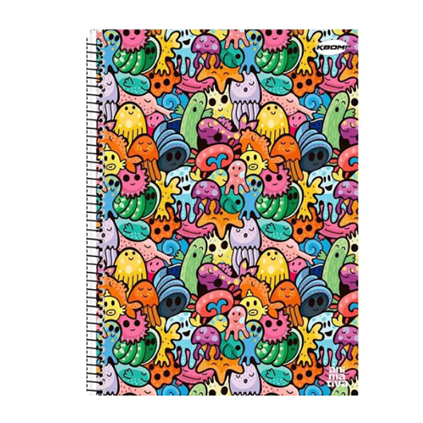 Caderno Espiral Cd 10Mat/200fls Kbom Masculino Animativa