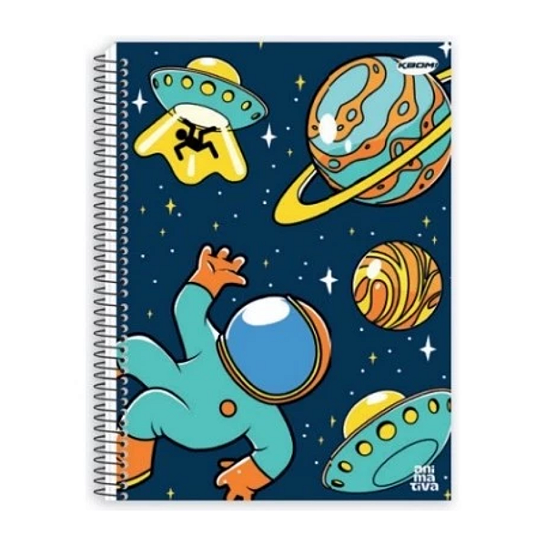 Caderno Espiral Cd 10Mat/200fls Kbom Masculino Animativa