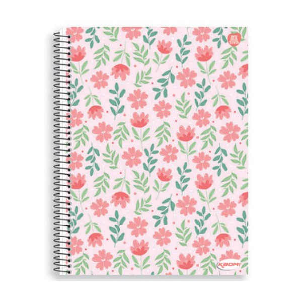 Caderno Espiral Capa dura Uni Kbom Feminino 96fls Animativa