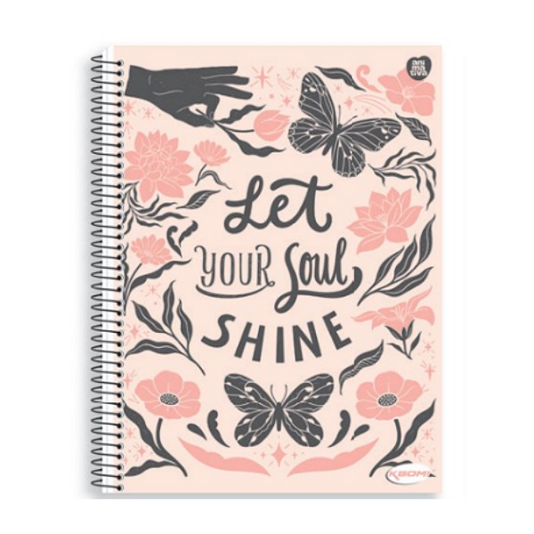 Caderno Espiral Cd Uni Kbom Feminino 96fls Animativa