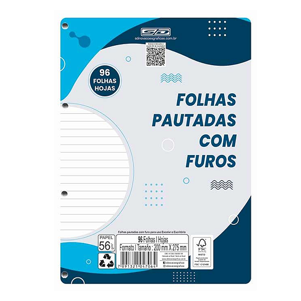 Refil Para Fichário 96 folhas Animativa