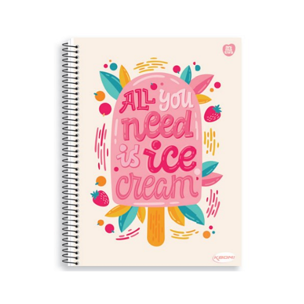 Caderno Espiral Cd Uni Kbom Feminino 20Mat/400fls Animativa