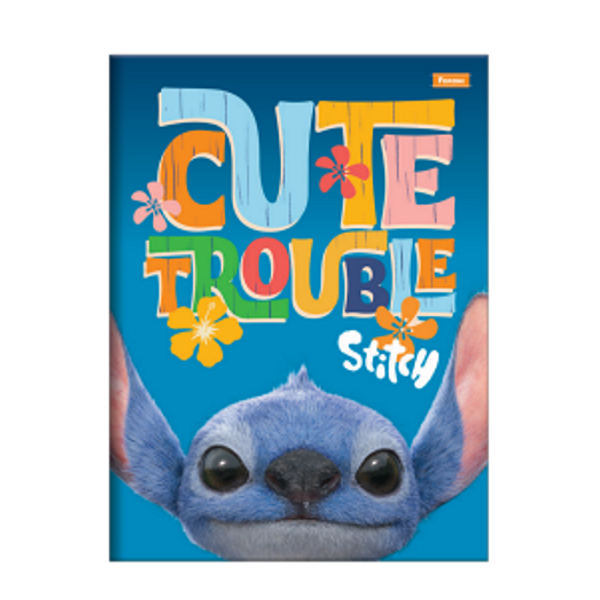 Caderno Brochura 1/4 Capa dura pequeno 80fls Stitch Foroni