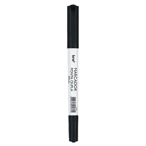 Marcador Retroprojetor CD Ponta dupla 2.0/0.4mm Preto Brw