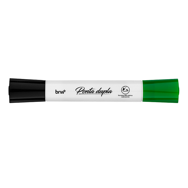 Marcador para Quadro Branco Ponta Dupla Verde/Preto Brw
