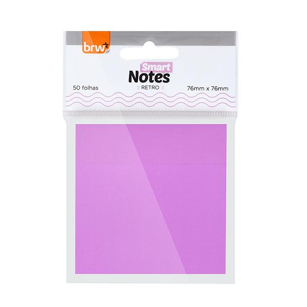 Bloco Adesivo 76mmX76mm Rosa Clichê Reto 50fls Brw