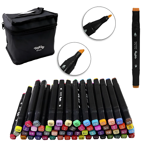 Canetinhas com 60 Cores Hidrocor Toyking