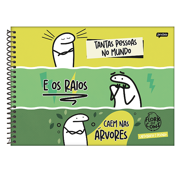 Caderno Espiral Capa dura Cartografia 80fls Flork Jandaia