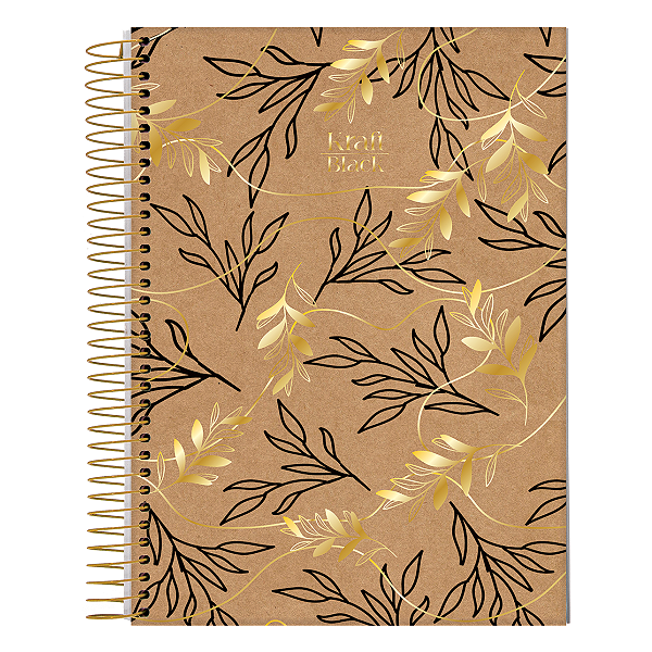 Caderno Espiral Capa dura Kraft Black 10Mat/160fls Jandaia