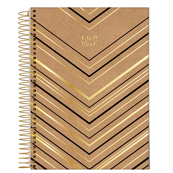 Caderno Espiral Capa dura Kraft Black 160 folhasJandaia