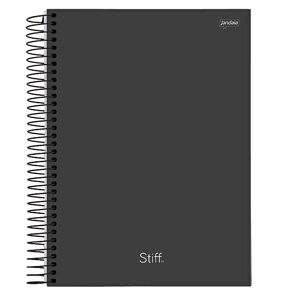 Caderno Espiral Capa dura 1/4 Stiff Preto 200fls Jandaia