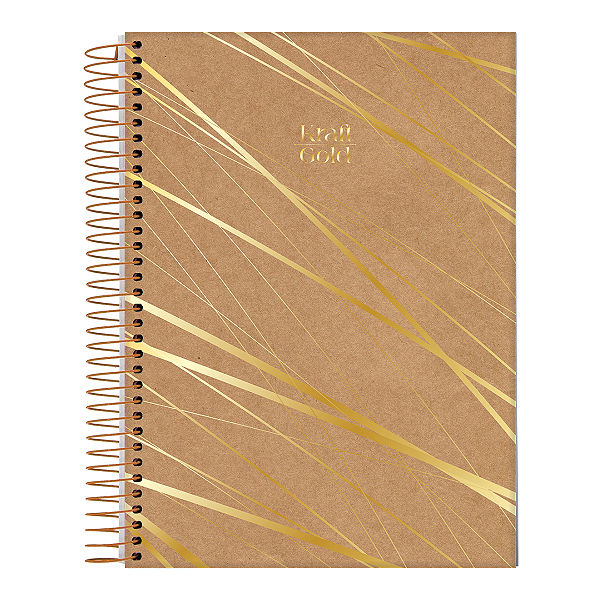 Caderno Espiral Cd 10 Matérias Kraft Gold Jandaia