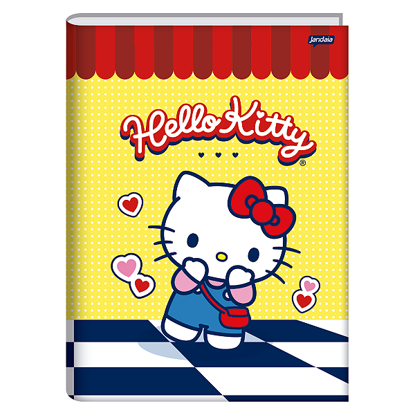 Caderno Brochura Capa dura 1/4 Hello Kitty 80fls Jandaia