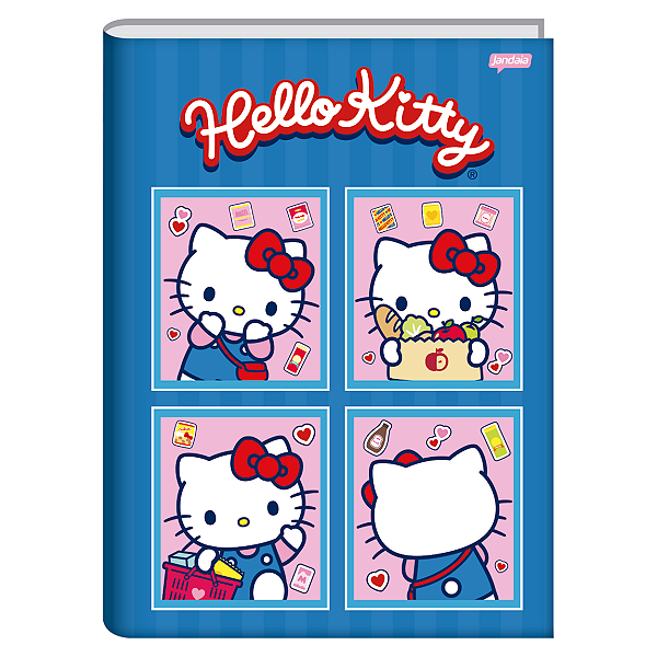 Caderno Brochura Capa dura 1/4 Hello Kitty 80fls Jandaia