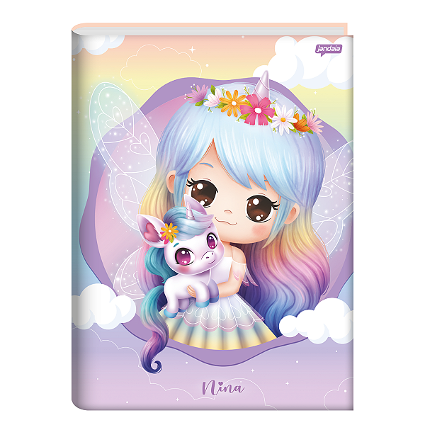 Caderno Brochurão Capa dura S/Pauta Nina 80fls Jandaia