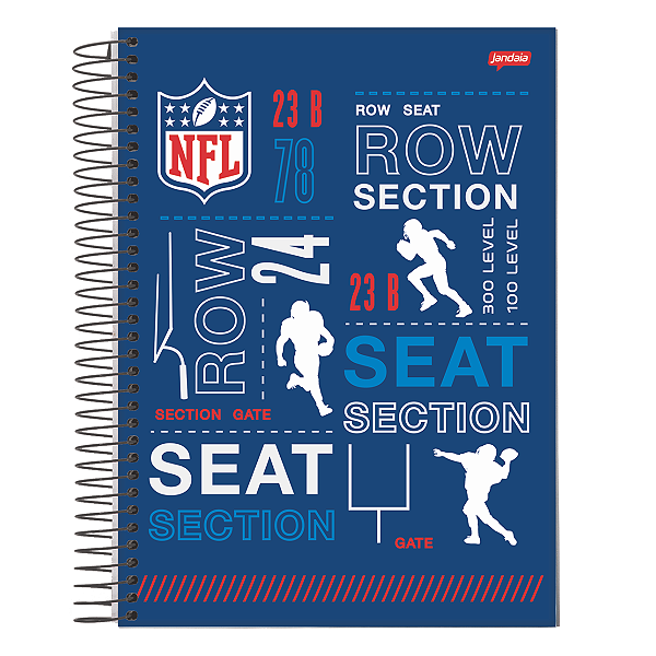 Caderno Espiral Cd Universitário 10Mat/160fls NFL Jandaia