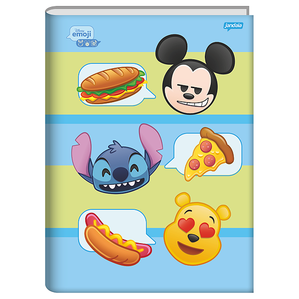 Caderno Brochurão Capa dura 80 folhas Emoji Disney jandaia