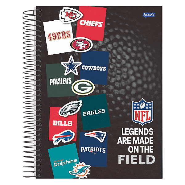 Caderno Espiral Cd 15Mat/240fls NFL Jandaia