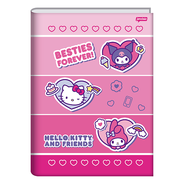 Caderno Brochura Cd 1/4 Hello Kitty 80 folhas Jandaia