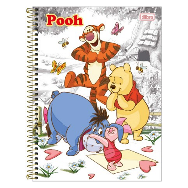 Caderno Espiral Capa dura Uni Pooh 01Mat/80fls Tilibra
