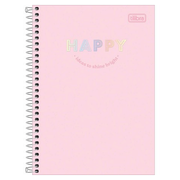 Caderno Espiral Cd Colegial 01Mat/80fls Happy Tilibra