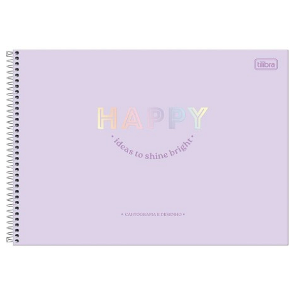 Caderno Cartografia/Desenho Espiral Cd Happy 80fls Tilibra