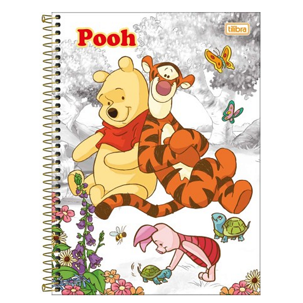 Caderno Espiral Capa dura Uni Pooh 10Mat/160fls Tilibra