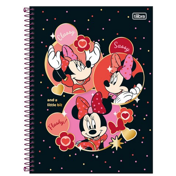 Caderno Espiral Capa dura Minnie Mouse 01Mat/80fls Tilibra