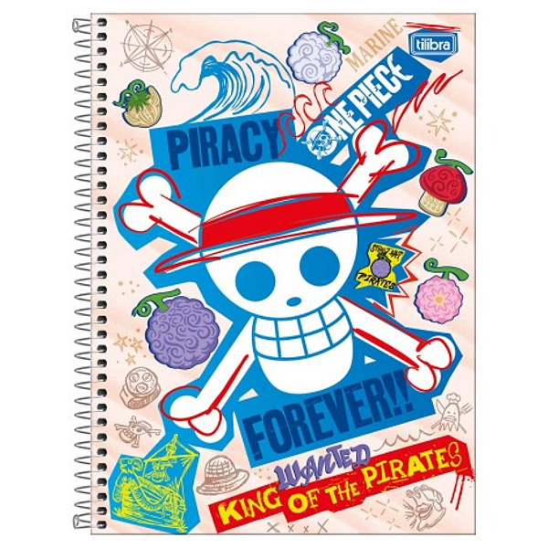 Caderno Espiral Capa dura One Piece 10Mat/160fls Tilibra