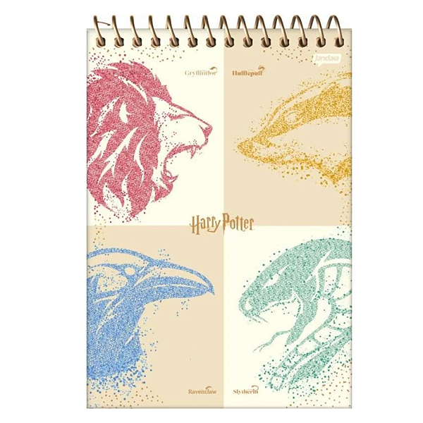 Caderno Espiral Capa dura 1/4 Harry Potter 80 folhas Jandaia