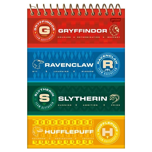 Caderno Espiral Capa dura 1/4 Harry Potter 80 folhas Jandaia